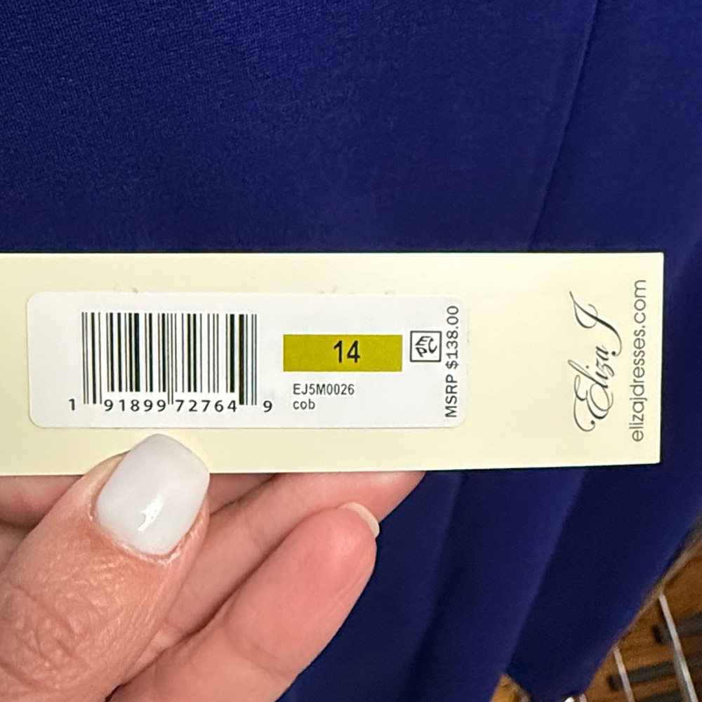 NWT Eliza J blue dress with button detail, size 14